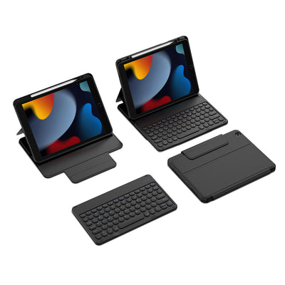 Apple iPad Pro 10.5 (7.Nesil) Wiwu Protective Gizli Kalem Bölmeli Klavyeli Kılıf Siyah