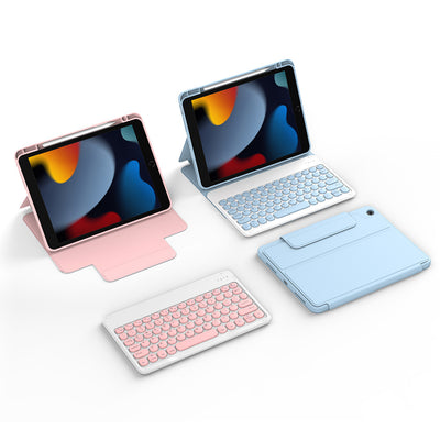 Apple iPad Pro 10.5 (7.Nesil) Wiwu Protective Gizli Kalem Bölmeli Klavyeli Kılıf Mavi