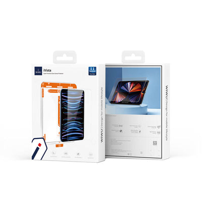 Apple iPad Pro 10.5 (7.Nesil) Wiwu Wi-GQ002 iVista 5 Katmanlı Temperli Cam Ekran Koruyucu + Kolay Uygulama Aparatı Renksiz