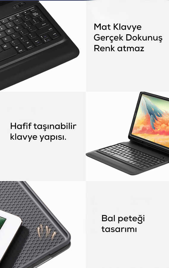 Apple iPad Pro 11 2020 (2.Nesil) Wiwu Keyboard Folio Kablosuz Klavyeli Kılıf