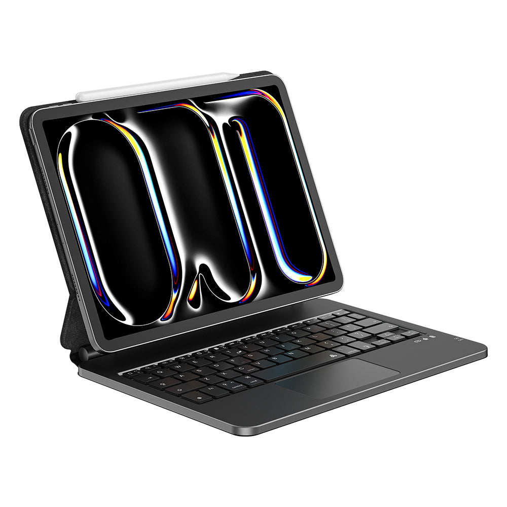 Apple iPad Pro 11 2020 (2.Nesil) Wiwu MK-003 Gizli Kalem Bölmeli Klavyeli Standlı Kılıf Siyah