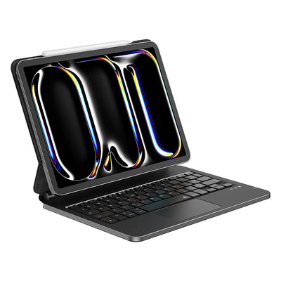 Apple iPad Pro 11 2020 (2.Nesil) Wiwu MK-003 Gizli Kalem Bölmeli Klavyeli Standlı Kılıf Siyah