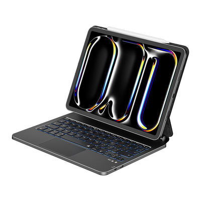 Apple iPad Pro 11 2020 (2.Nesil) Wiwu MK-003 Gizli Kalem Bölmeli Klavyeli Standlı Kılıf Siyah