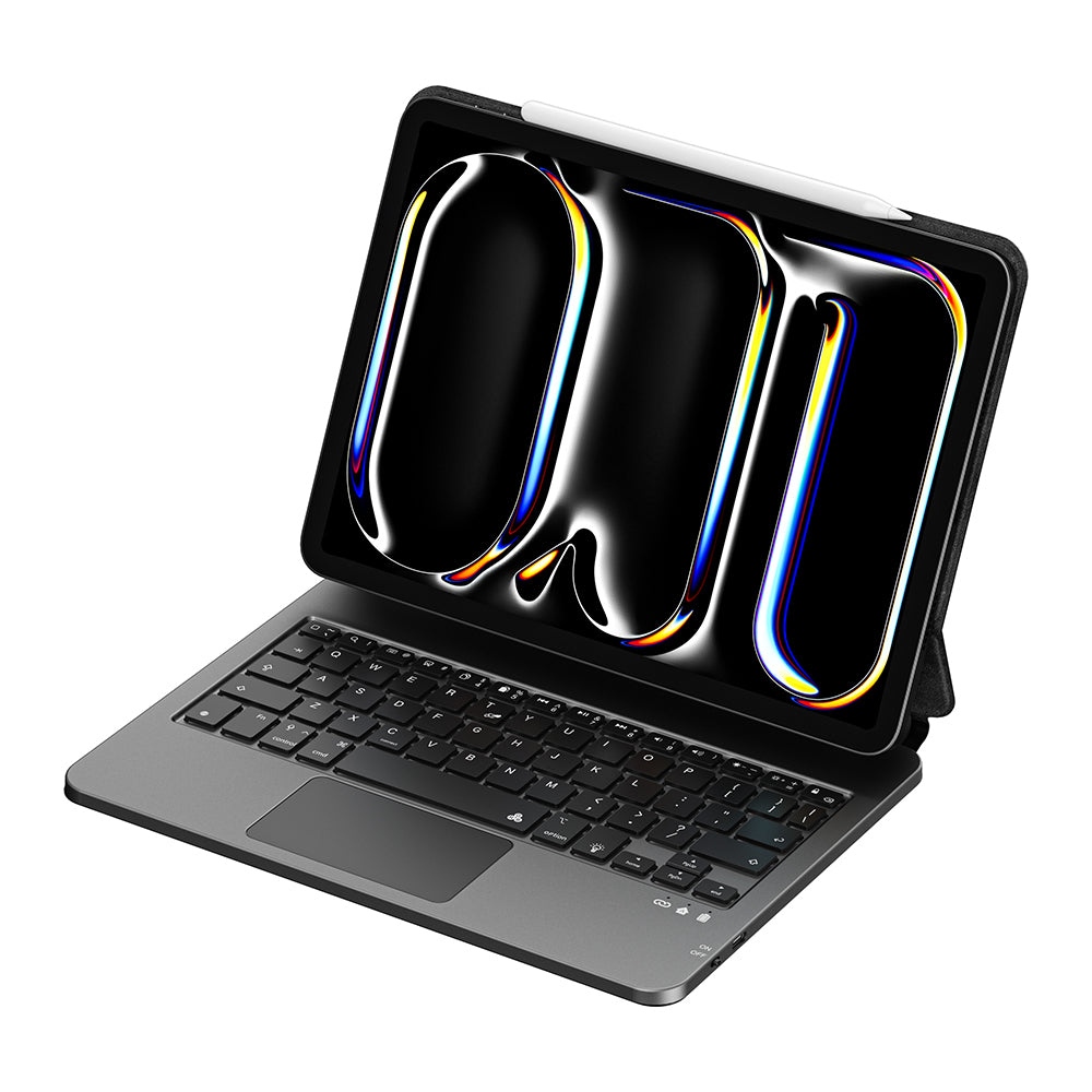 iPad Pro 11 2020 (2.Nesil) Wiwu MK-003 Gizli Kalem Bölmeli Klavyeli Standlı Kılıf