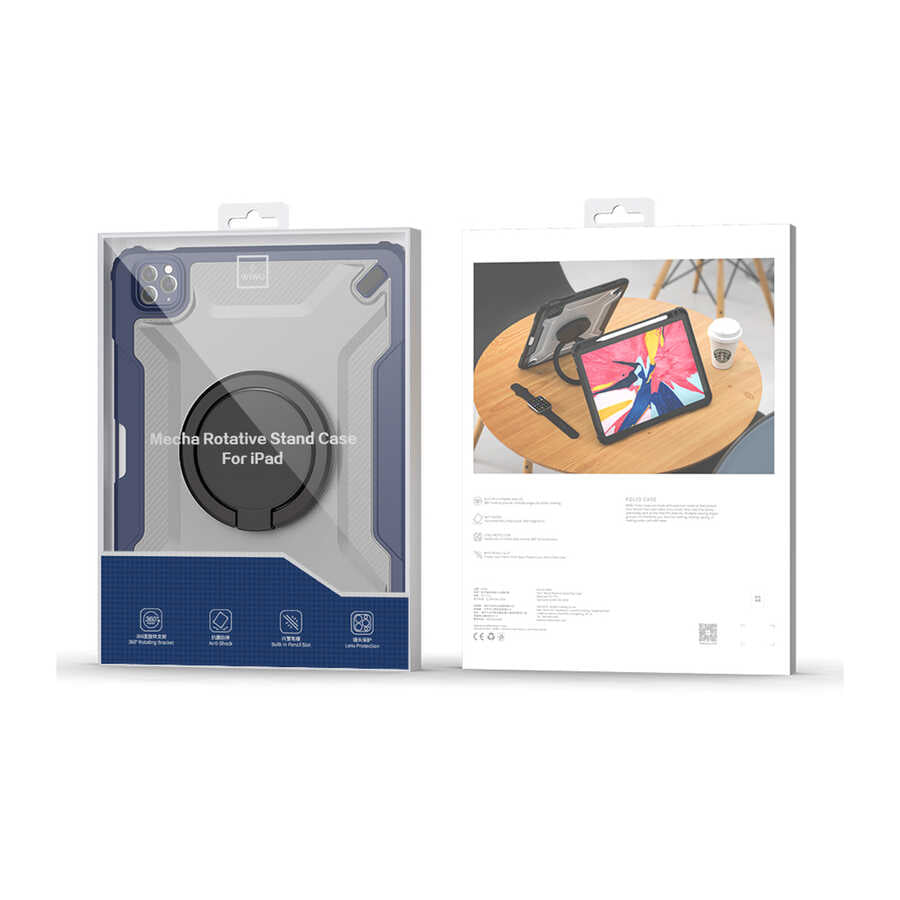 iPad Pro 11 2021 (3.Nesil) Wiwu Mecha Dönebilen Standlı Tablet Kılıfı