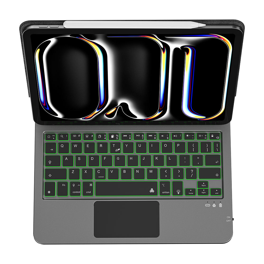 iPad Pro 11 2021 (3.Nesil) Wiwu MK-003 Gizli Kalem Bölmeli Klavyeli Standlı Kılıf