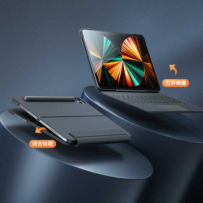 Apple iPad Pro 11 2022 M2 Benks KB01 Kablosuz Klavyeli Kılıf Gri