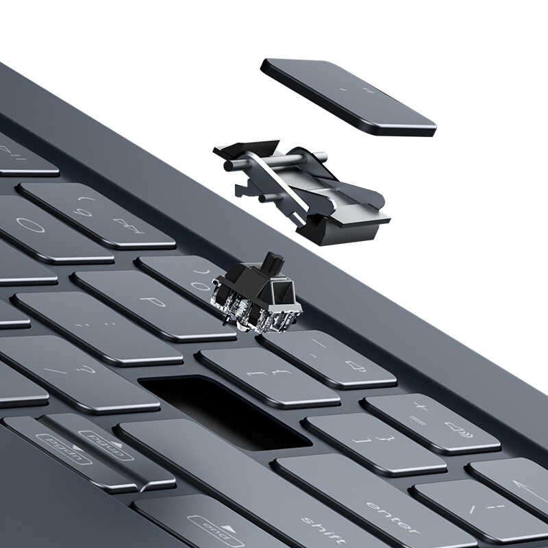 Apple iPad Pro 11 2022 M2 Benks KB01 Kablosuz Klavyeli Kılıf Gri