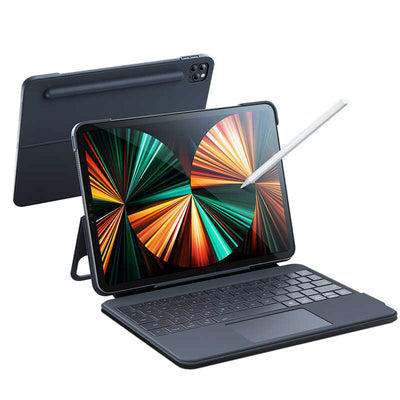 Apple iPad Pro 11 2022 M2 Benks KB01 Kablosuz Klavyeli Kılıf Gri