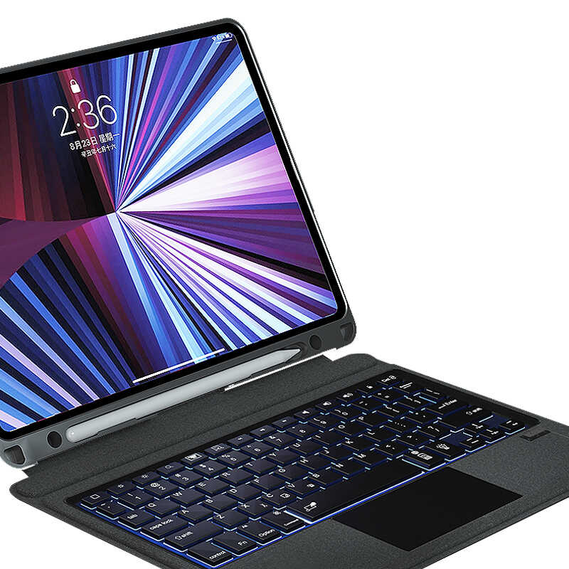 Apple iPad Pro 11 2022 M2 Wiwu Mag Touch Klavyeli Standlı Kılıf Siyah