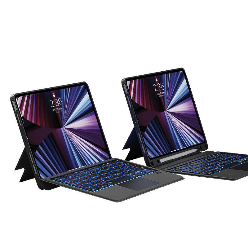Apple iPad Pro 11 2022 M2 Wiwu Mag Touch Klavyeli Standlı Kılıf Siyah