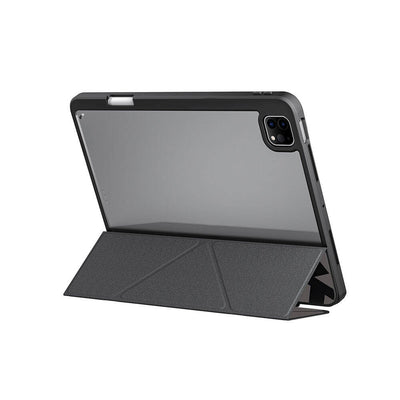 Apple iPad Pro 11 2024 Kılıf SkinArma Holografik Tasarımlı Arkası Şeffaf Çıkarılabilir Magnetik Kira Kobai Kılıf Füme