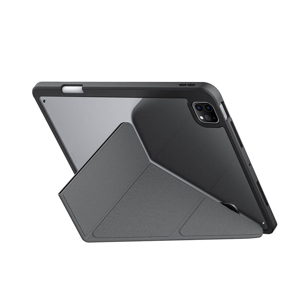Apple iPad Pro 11 2024 Kılıf SkinArma Holografik Tasarımlı Arkası Şeffaf Çıkarılabilir Magnetik Kira Kobai Kılıf Füme
