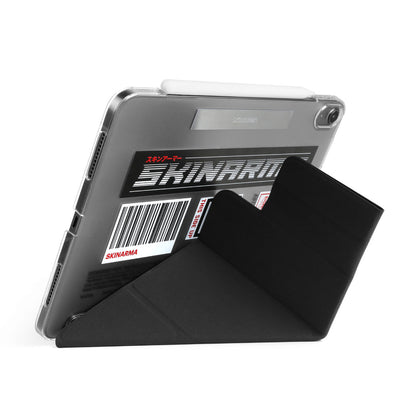 Apple iPad Pro 11 2024 Kılıf SkinArma Sticker Tasarımlı Kalemlikli Arkası Şeffaf Standlı Magnetik Taito Kılıf Siyah