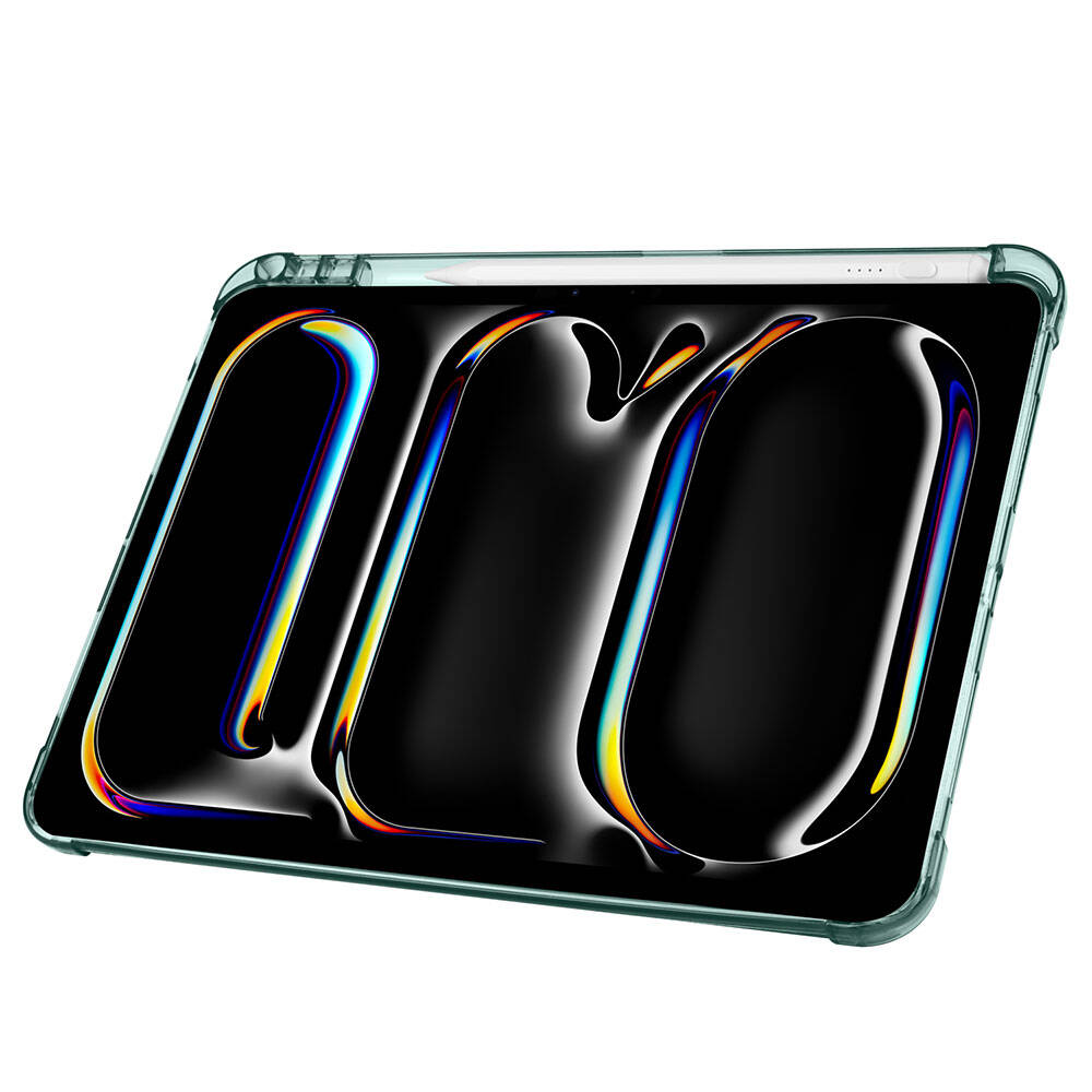 Apple iPad Pro 11 2024 Kılıf Zore Tri Folding Kalem Bölmeli Standlı Kılıf Koyu Yeşil