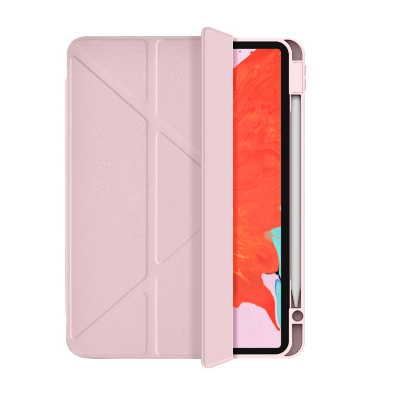 Apple iPad Pro 11 2024 Wiwu 360° Dönebilen Standlı Magnetik Koruyucu Tablet Kılıfı Pembe