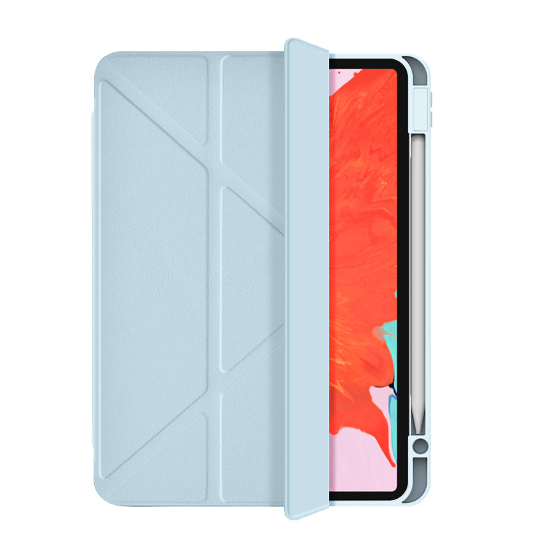 Apple iPad Pro 11 2024 Wiwu 360° Dönebilen Standlı Magnetik Koruyucu Tablet Kılıfı Mavi Açık