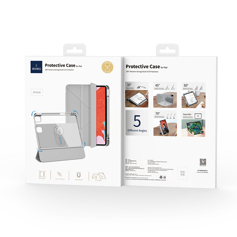 iPad Pro 11 2024 Wiwu 360° Dönebilen Standlı Magnetik Koruyucu Tablet Kılıfı