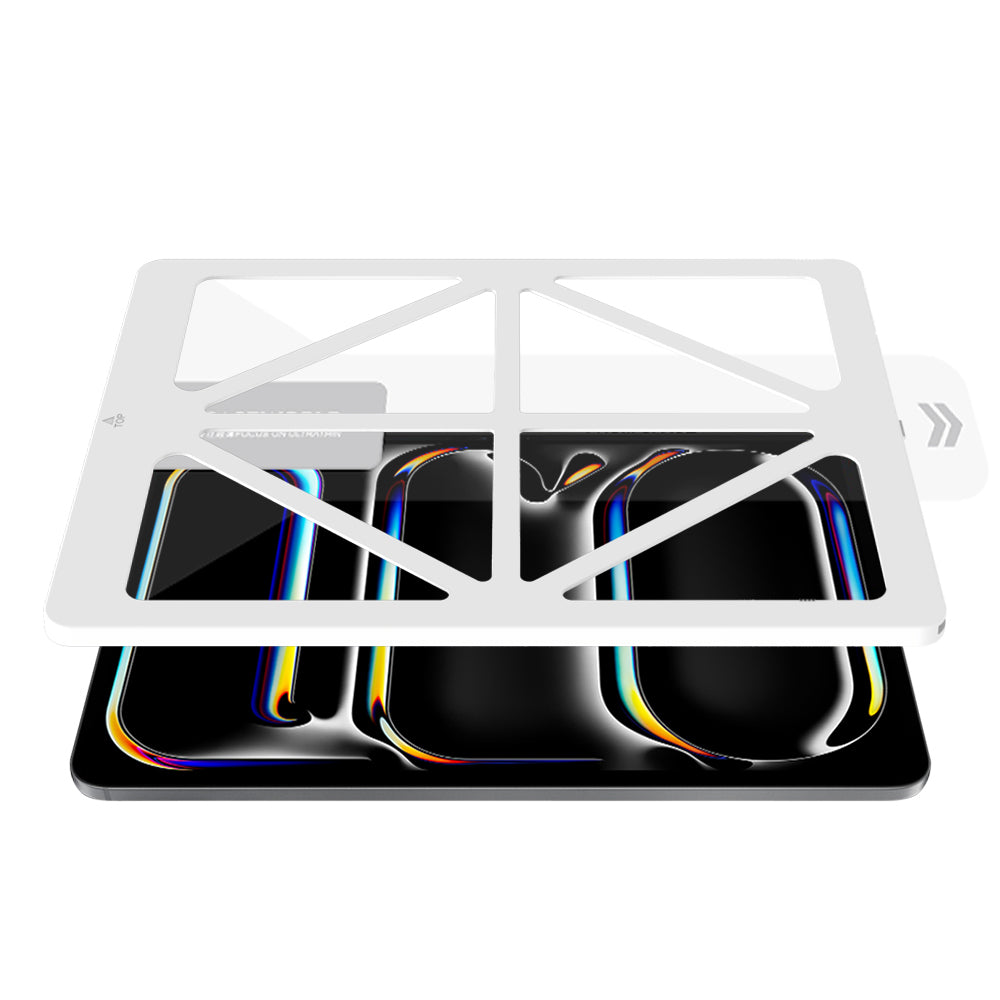 iPad Pro 11 2025 M5 CaseWorld Steel Shield Serisi Temperli Cam Ekran Koruyucu + Uygulama Aparatı