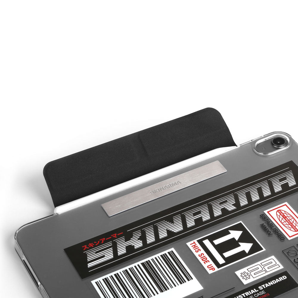 iPad Pro 11 2025 M5 Kılıf SkinArma Sticker Tasarımlı Kalemlikli Arkası Şeffaf Standlı Magnetik Taito Kılıf