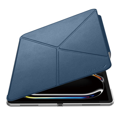 Apple iPad Pro 11 2025 M5 Raptic Clear Folio Airbagli Şeffaf Kapaklı Katlanabilir Standlı Kılıf Siyah