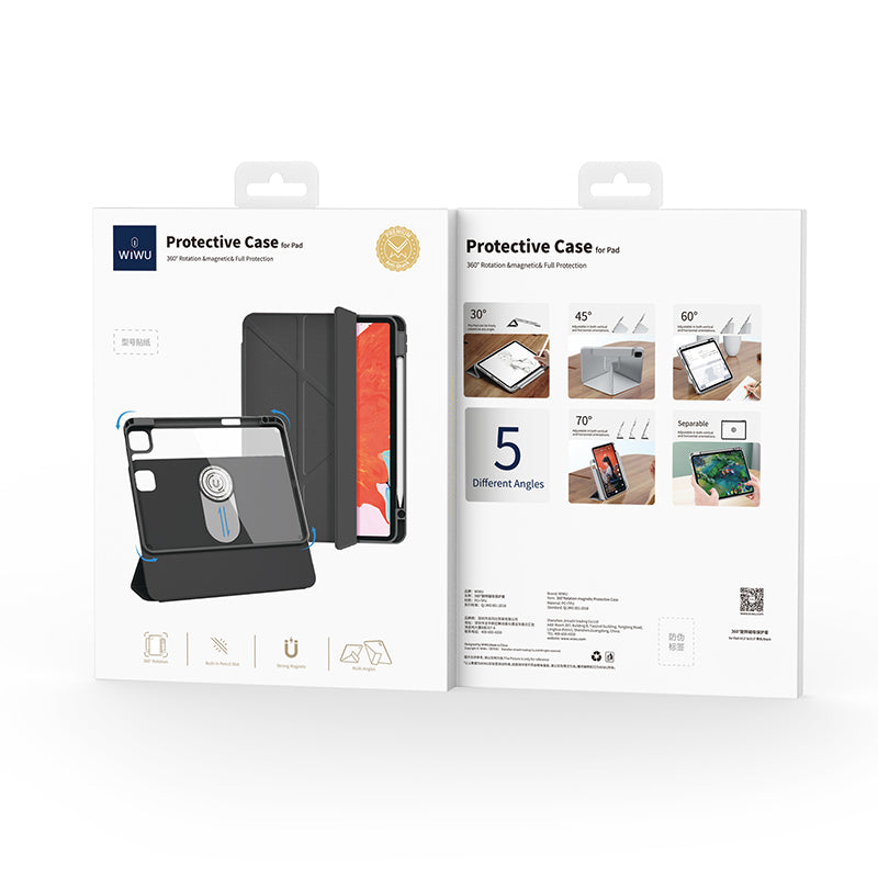 iPad Pro 11 2025 M5 Wiwu 360° Dönebilen Standlı Magnetik Koruyucu Tablet Kılıfı