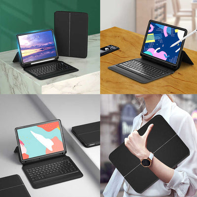 Apple iPad Pro 11 Wiwu Keyboard Folio Kablosuz Klavyeli Kılıf Siyah