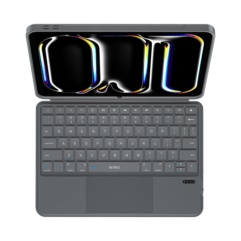 Apple iPad Pro 11.Nesil 2025 Wiwu MK-005 Combo 3in1 Kalem Bölmeli Klavyeli Standlı Kılıf