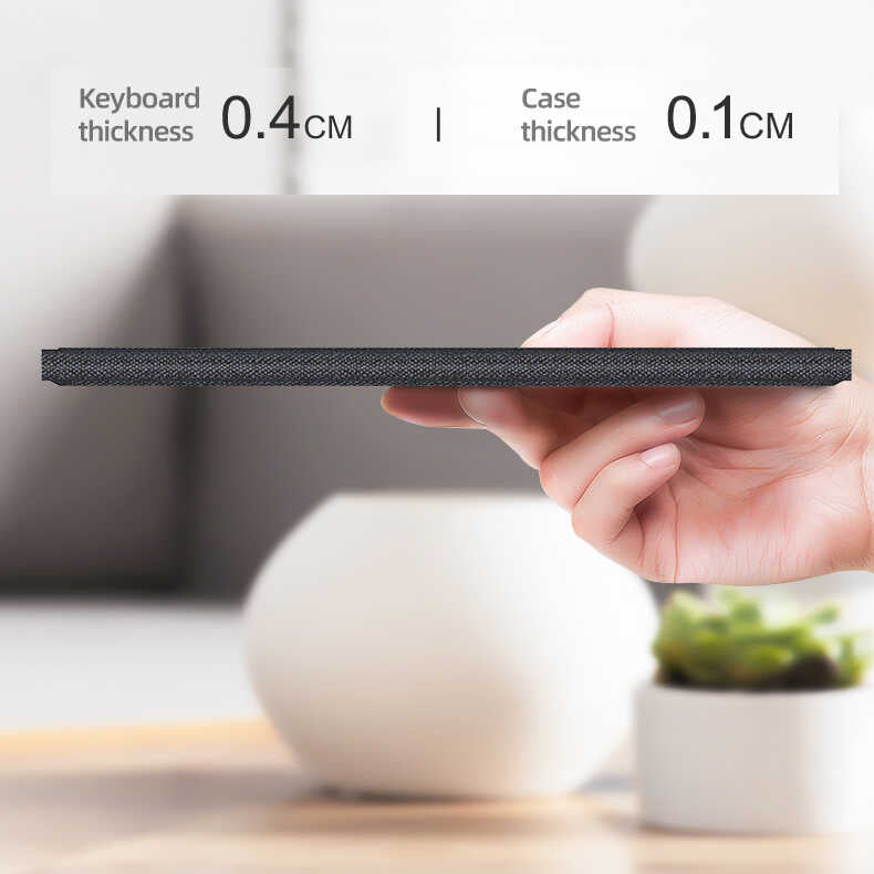 Apple iPad Pro 12.9 2018 (3.Nesil) Benks Multifunctional Kablosuz Klavyeli Kılıf Siyah
