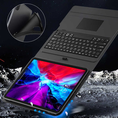 Apple iPad Pro 12.9 2020 (4.Nesil) Benks Multifunctional Kablosuz Klavyeli Kılıf Siyah
