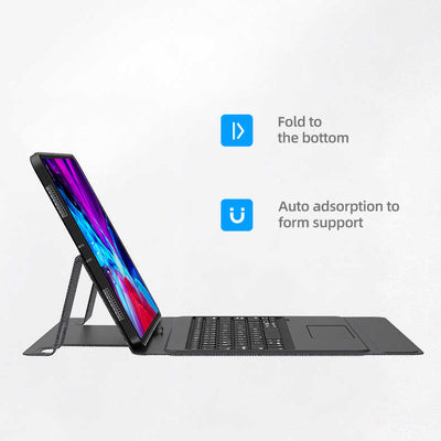 Apple iPad Pro 12.9 2020 (4.Nesil) Benks Multifunctional Kablosuz Klavyeli Kılıf Siyah