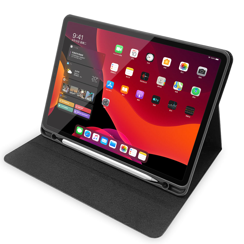 Apple iPad Pro 12.9 2020 Raptic Smartstyle Kalem Bölmeli Standlı Kılıf Siyah