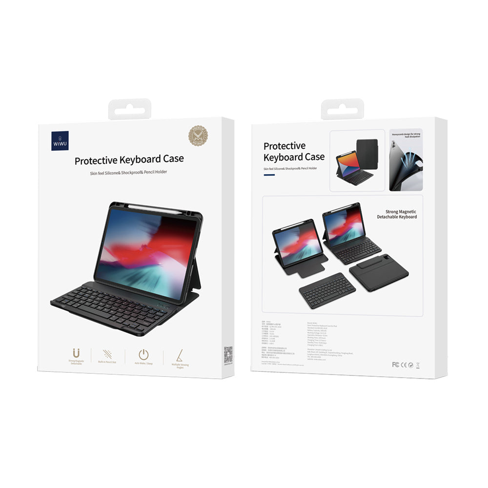 Apple iPad Pro 12.9 2022 M2 Wiwu Protective Gizli Kalem Bölmeli Klavyeli Kılıf