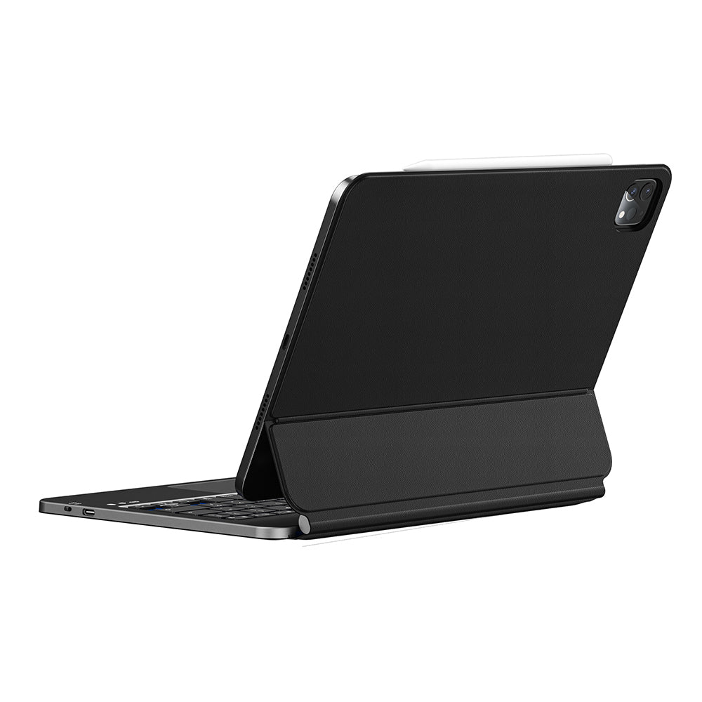 Apple iPad Pro 13 2024 Wiwu MK-003 Gizli Kalem Bölmeli Klavyeli Standlı Kılıf Siyah