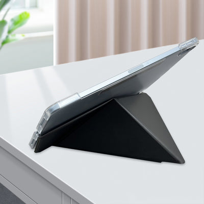 Apple iPad Pro 13 2025 M5 Raptic Clear Folio Airbagli Şeffaf Kapaklı Katlanabilir Standlı Kılıf Siyah