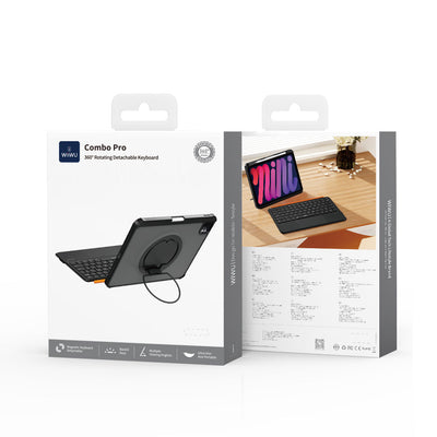 Apple iPad Pro 13 2025 M5 Wiwu MK-007 Combo Pro Kalem Bölmeli Klavyeli Standlı Kılıf Siyah