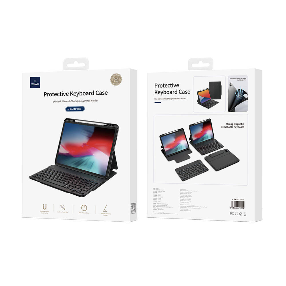 iPad Pro 13 2025 M5 Wiwu Protective Gizli Kalem Bölmeli Klavyeli Kılıf