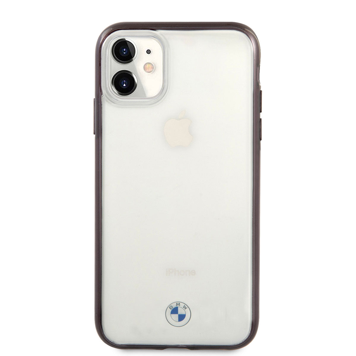 Apple iPhone 11 Kılıf BMW Transparan Elektroplatin Kenar Kaplama Dizayn Kapak Şeffaf-Siyah