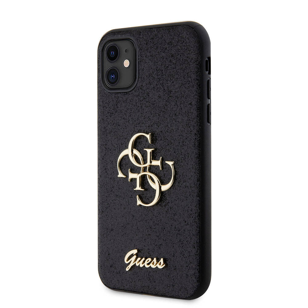iPhone 11 Kılıf Guess Orjinal Lisanslı 4G Büyük Metal Logolu Glitter Kılıf