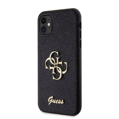 iPhone 11 Kılıf Guess Orjinal Lisanslı 4G Büyük Metal Logolu Glitter Kılıf