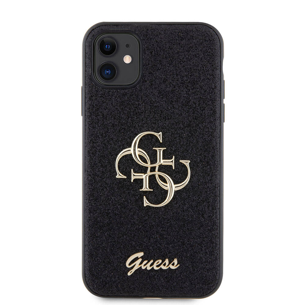 iPhone 11 Kılıf Guess Orjinal Lisanslı 4G Büyük Metal Logolu Glitter Kılıf