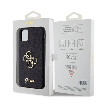 iPhone 11 Kılıf Guess Orjinal Lisanslı 4G Büyük Metal Logolu Glitter Kılıf