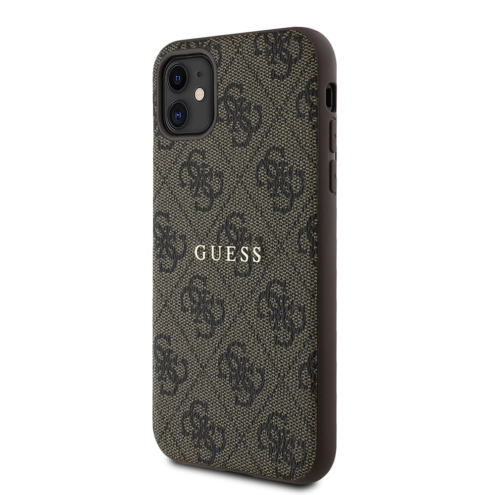 Apple iPhone 11 Kılıf Guess Orjinal Lisanslı 4G Desen Yazı Logolu Kapak Siyah