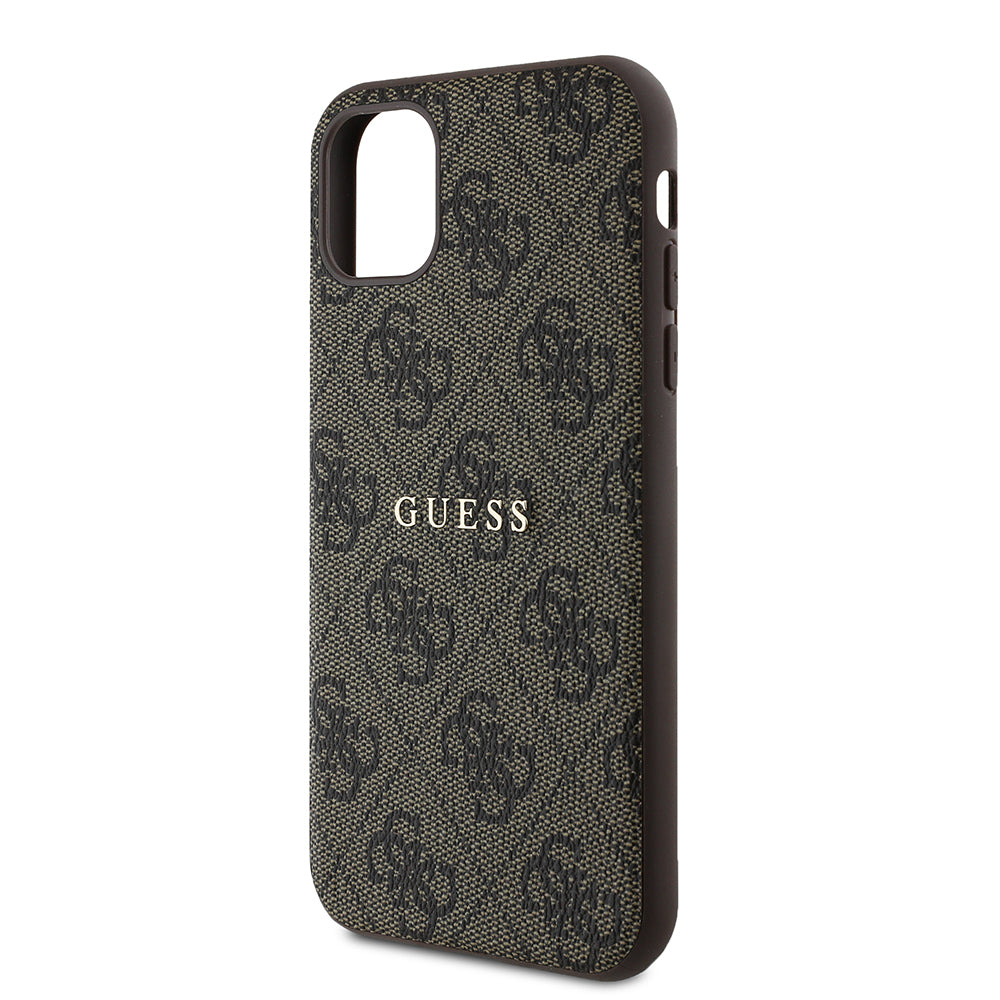 Apple iPhone 11 Kılıf Guess Orjinal Lisanslı 4G Desen Yazı Logolu Kapak Siyah