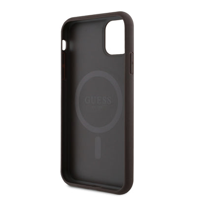 Apple iPhone 11 Kılıf Guess Orjinal Lisanslı 4G Desen Yazı Logolu Kapak Siyah