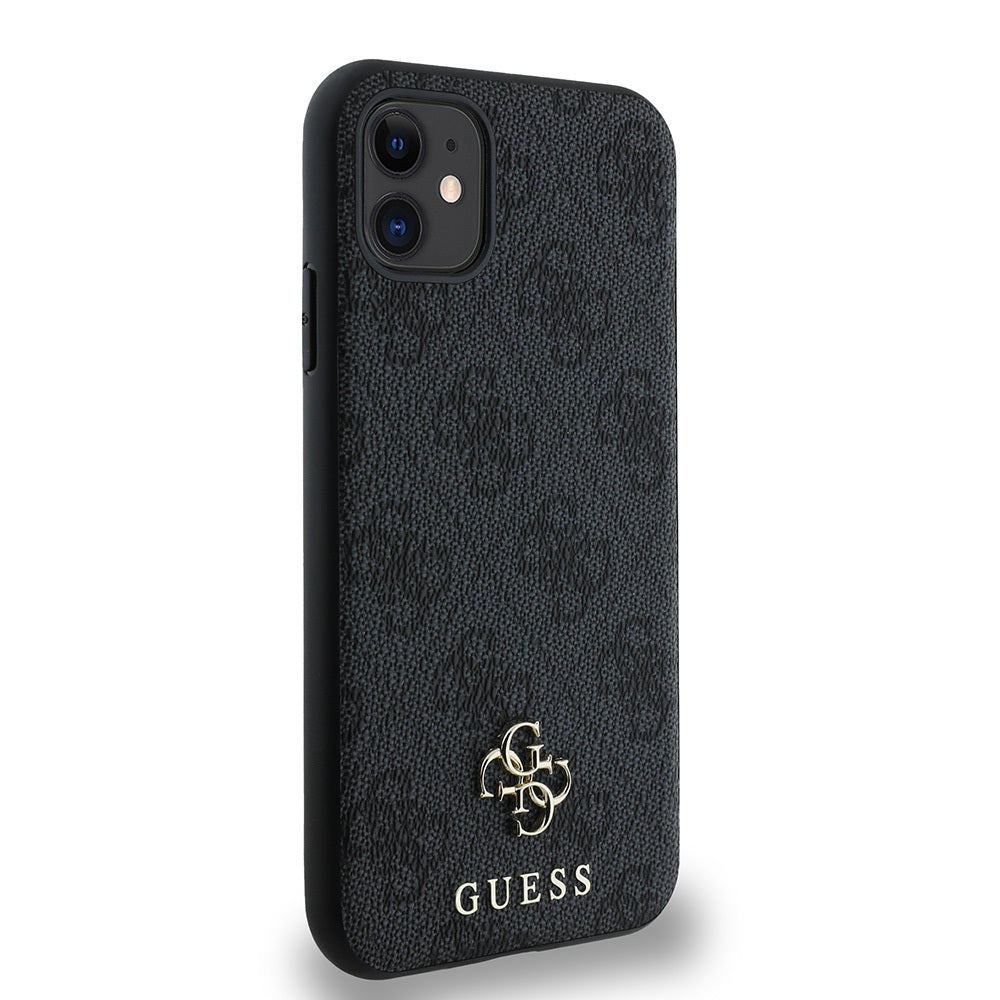Apple iPhone 11 Kılıf Guess Orjinal Lisanslı Magsafe Şarj Özellikli Small 4G Classic Kapak Kahverengi