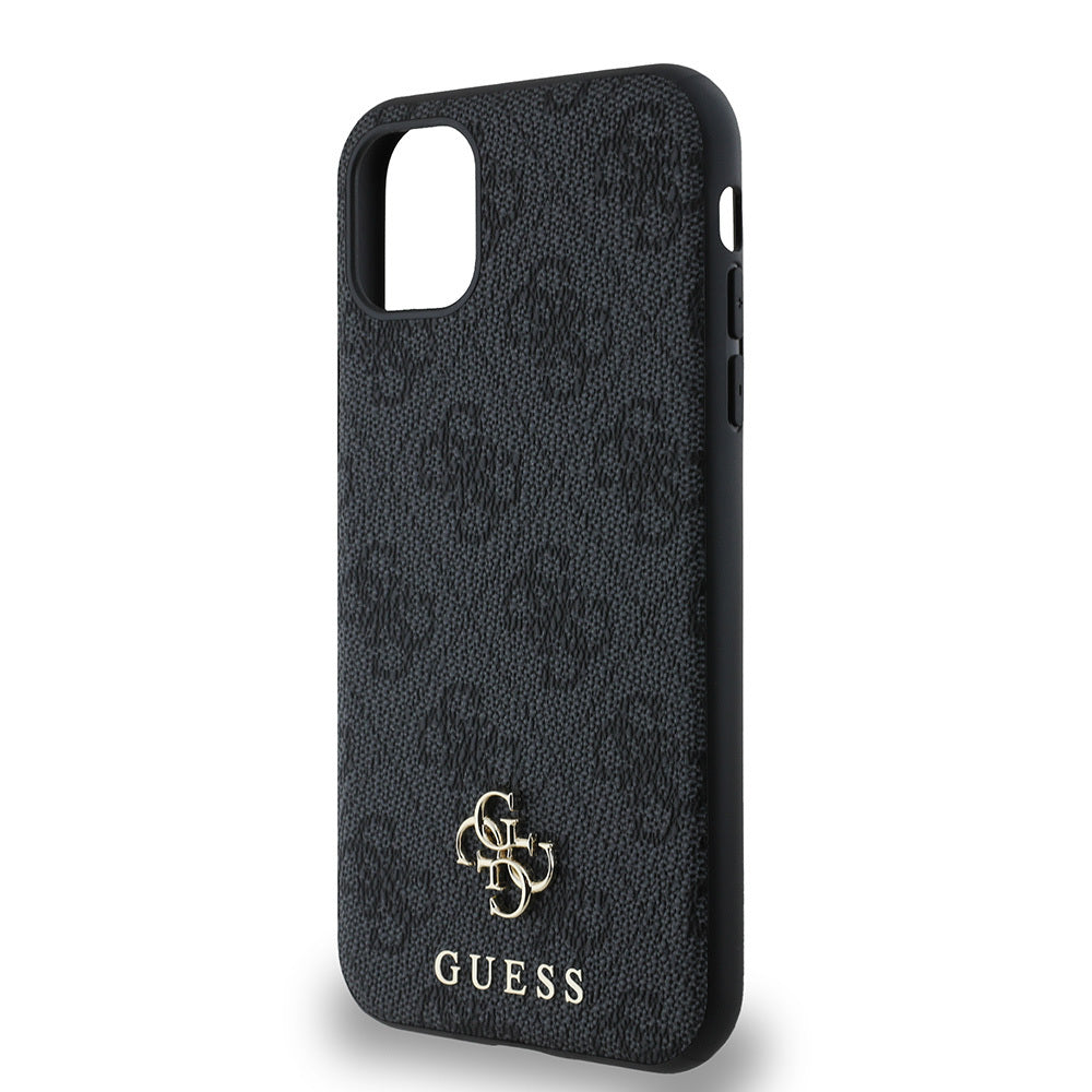 Apple iPhone 11 Kılıf Guess Orjinal Lisanslı Magsafe Şarj Özellikli Small 4G Classic Kapak Siyah