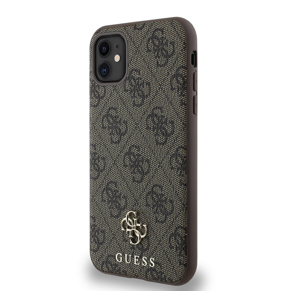 Apple iPhone 11 Kılıf Guess Orjinal Lisanslı Magsafe Şarj Özellikli Small 4G Classic Kapak Siyah