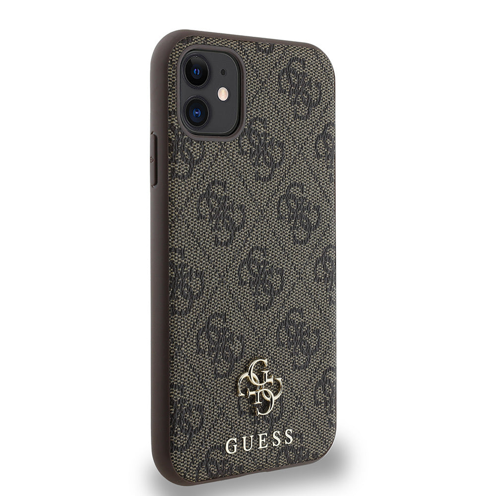 Apple iPhone 11 Kılıf Guess Orjinal Lisanslı Magsafe Şarj Özellikli Small 4G Classic Kapak Siyah