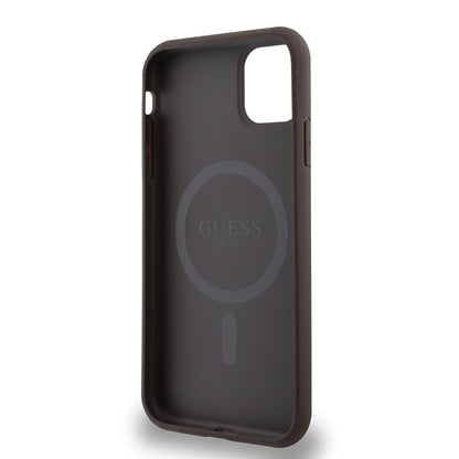 iPhone 11 Kılıf Guess Orjinal Lisanslı M-safe Şarj Özellikli Small 4G Classic Kılıf